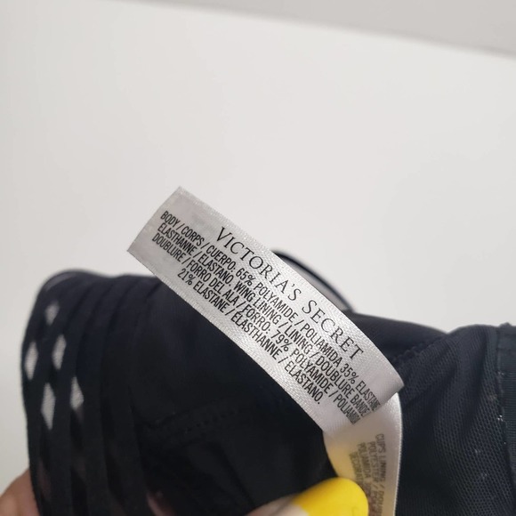 Victoria's‎ Secret Racerback Sports Bra 32C Black Mesh Band Lightly Padded - Picture 7 of 8